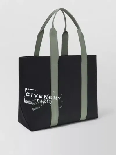 Givenchy Cotton Shoulder Bag Rectangular Shape Handles In Black