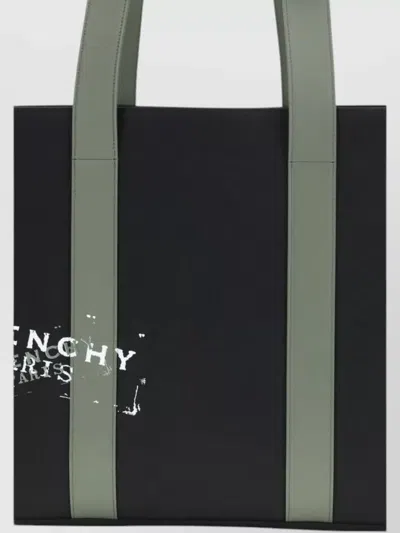 Givenchy Cotton Shoulder Bag Rectangular Shape Handles In Black