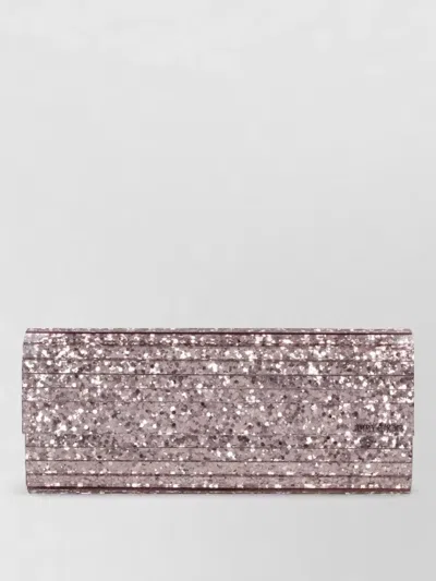 Jimmy Choo Rectangular Clutch Bag Chain Strap Glitter In Multi