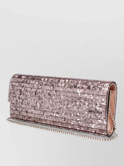 Jimmy Choo Rectangular Clutch Bag Chain Strap Glitter In Multi