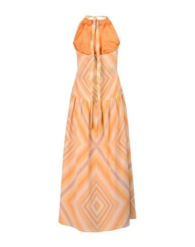 Shop Valentino Long Dress In Orange
