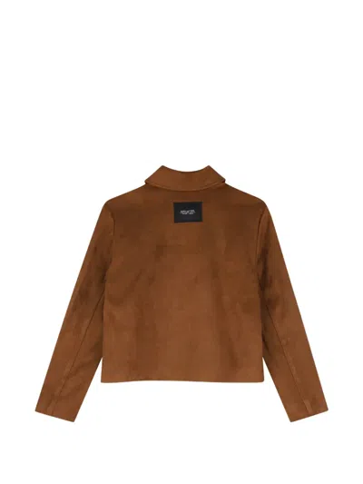 Marc Jacobs Floral-patch Jacket In Brown