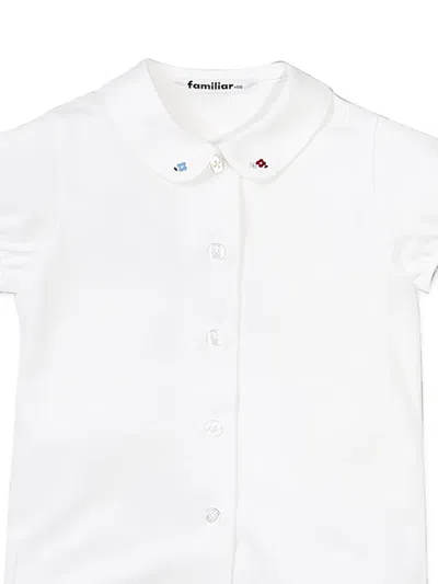 Familiar Peter Pan-collar Shirt In White