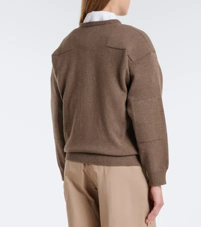 Jil Sander Wool-blend Sweater In Brown