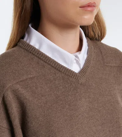 Jil Sander Wool-blend Sweater In Brown