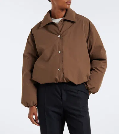 Jil Sander Techincal Down Jacket In Brown