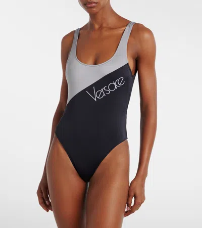 Versace Logo Swimsuit In Multi