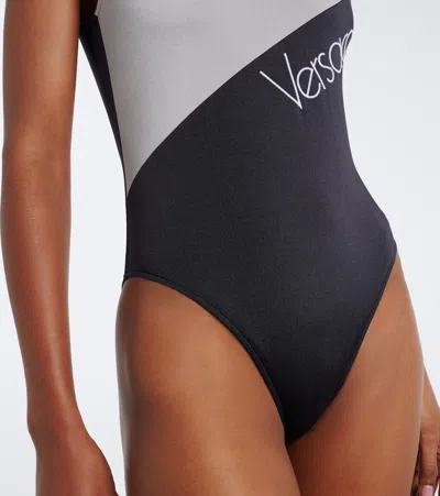 Versace Logo Swimsuit In Multi