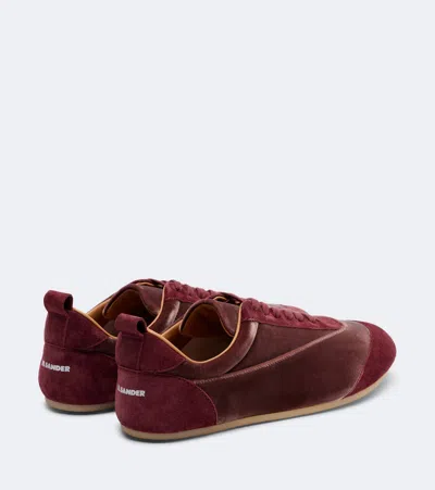 Jil Sander Etage Sneaker In Burgundy