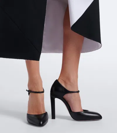 Christian Louboutin 100mm Fanny Demie Leather Ankle-strap Pumps In Black