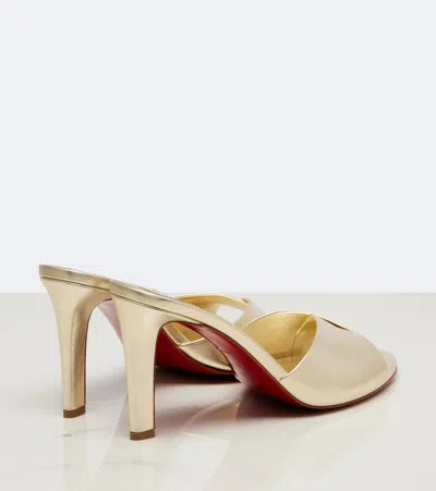 Christian Louboutin 85mm Fanny Metallic Leather Slide Sandals In Gold