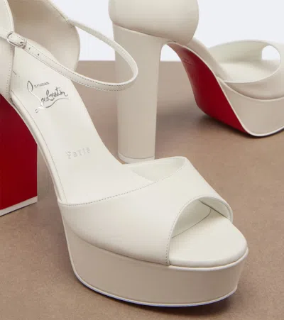 Christian Louboutin Sandaloo 130 Leather Platform Sandals In White