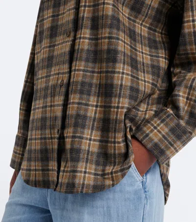 Rohe Róhe Checked Wool-blend Overshirt In Brown