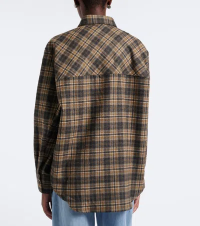 Rohe Róhe Checked Wool-blend Overshirt In Brown