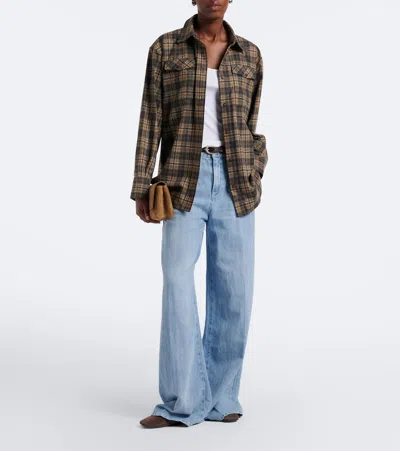 Rohe Róhe Checked Wool-blend Overshirt In Brown
