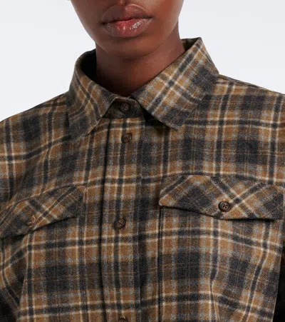 Rohe Róhe Checked Wool-blend Overshirt In Brown