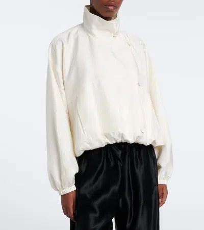 Rohe Róhe Silk Blouson Jacket In White