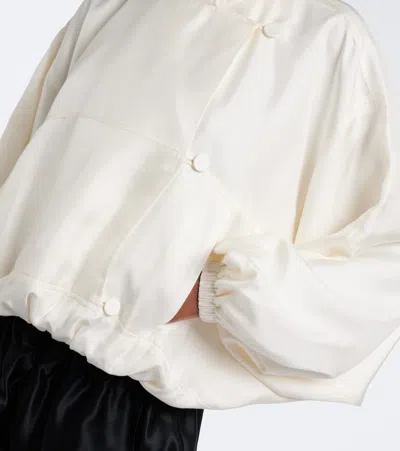 Rohe Róhe Silk Blouson Jacket In White