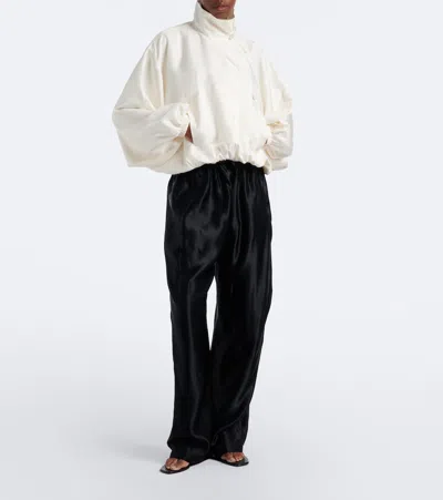 Rohe Róhe Silk Blouson Jacket In White