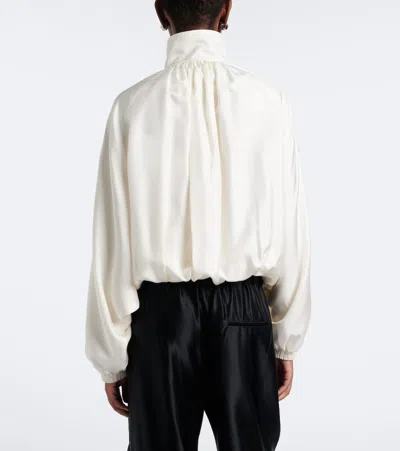 Rohe Róhe Silk Blouson Jacket In White