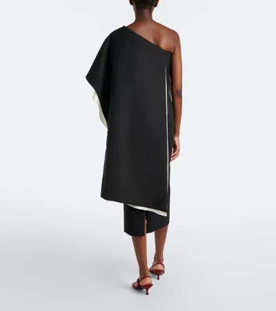 Rohe One-shoulder Caped Wool-blend Top In Multi