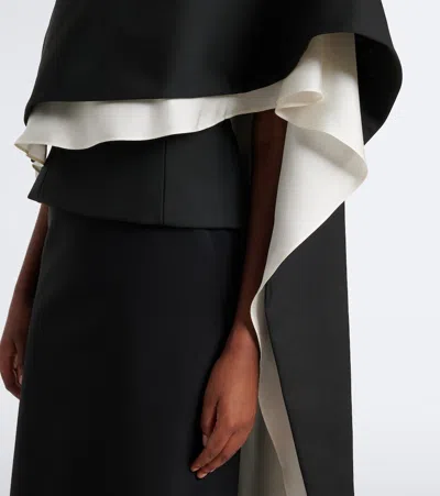 Rohe One-shoulder Caped Wool-blend Top In Multi