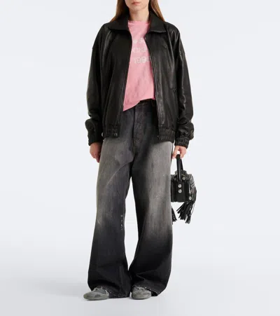 Acne Studios Logo Cotton And Hemp Jersey T-shirt In Pink