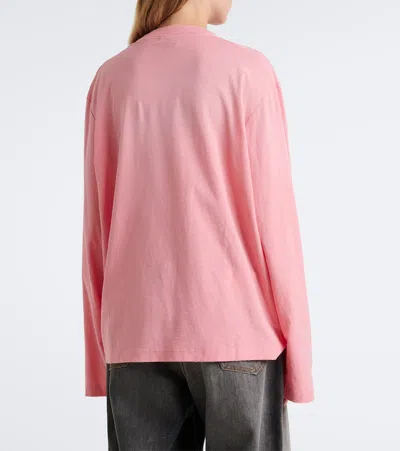 Acne Studios Logo Cotton And Hemp Jersey T-shirt In Pink