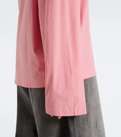 Acne Studios Logo Cotton And Hemp Jersey T-shirt In Pink