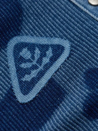 Diesel Henley Top With Shadow-patch Effects In Blue