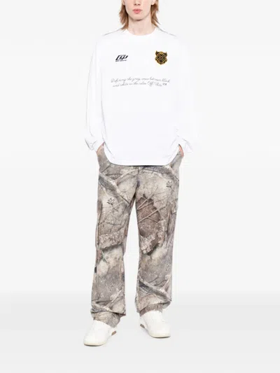 Off-white Logo-print Long-sleeve T-shirt In White