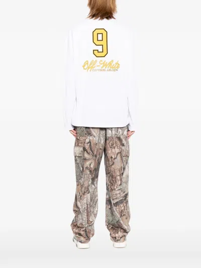 Off-white Logo-print Long-sleeve T-shirt In White