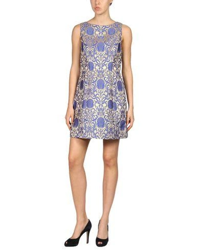 Shop Alice And Olivia Short Dress In Bright Blue