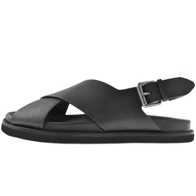 Ralph Lauren Zane Leather Sandals Black | ModeSens