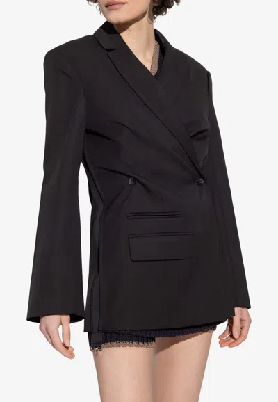 Jacquemus Tailored Double-breasted Blazer With Structured Shoulders In Blue