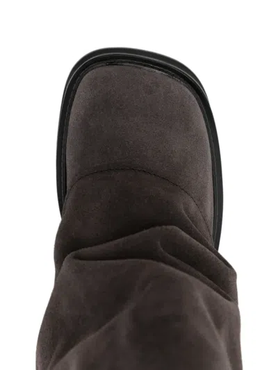 Attico Robin Rounded Square Toe Soft Suede Boots In Multi