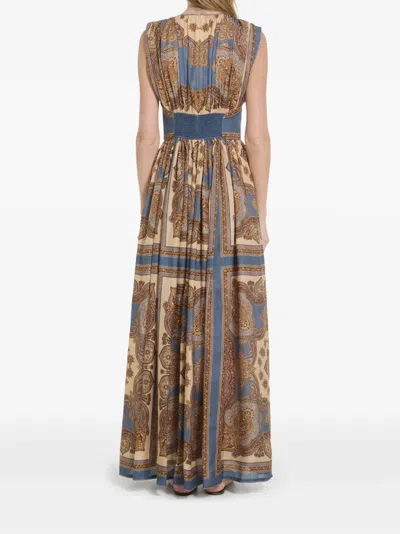 Zimmermann Womens Dark Blue Paisley Mahon Printed Silk Maxi Dress In Blue