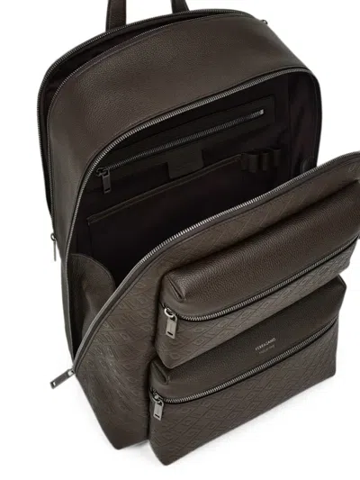 Ferragamo Monogram Backpack In Brown