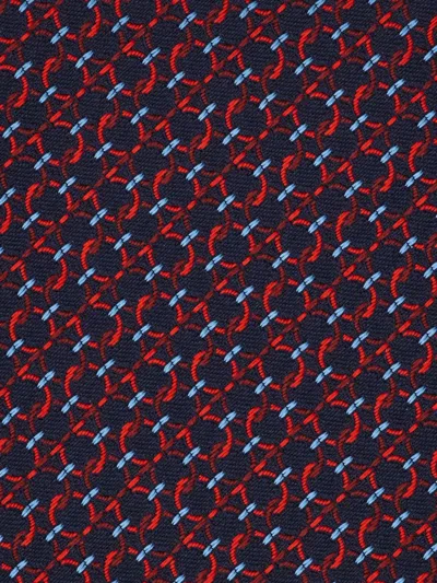 Ferragamo Gancini Silk Jacquard Tie In Multi