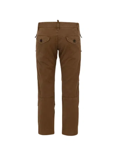 Dsquared2 Utility2 Tech Cotton Pants In Brown