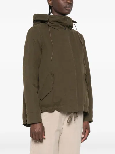 Herno Drawstring Hooded Jacket In Green