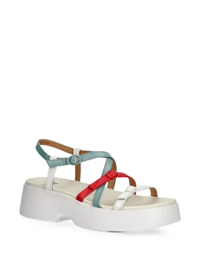 Camper Tasha Ankle Strap Platform Sandal In White