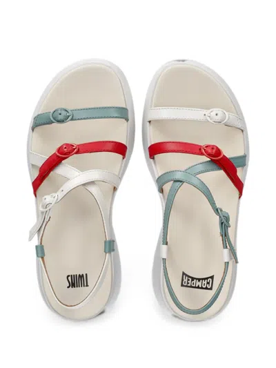 Camper Tasha Ankle Strap Platform Sandal In White