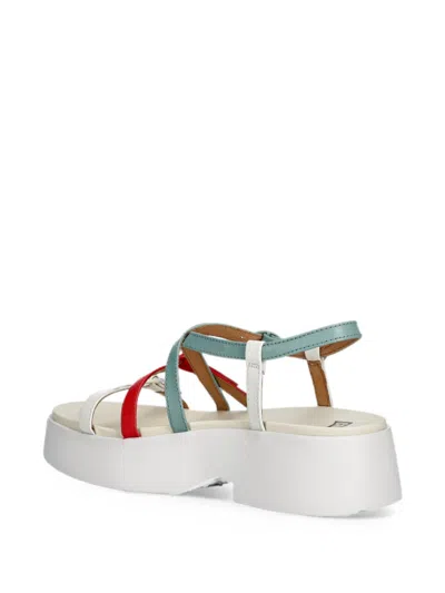 Camper Tasha Ankle Strap Platform Sandal In White