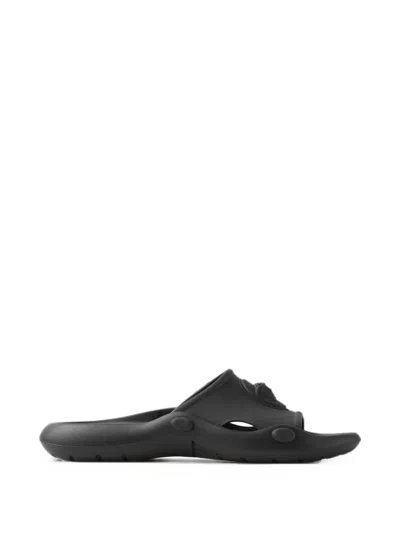 Versace Nettuno Medusa Head Open-toe Sliders In Black
