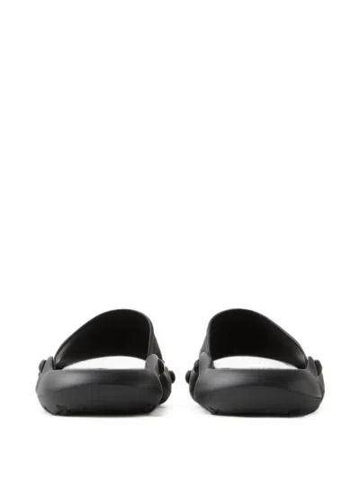 Versace Nettuno Medusa Head Open-toe Sliders In Black