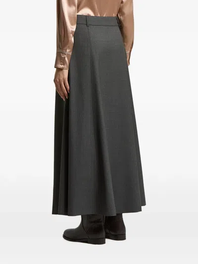 Peserico Belt-loop Maxi Skirt In Gray