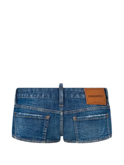 Dsquared2 Medium Trucker Hot Pants In Blue