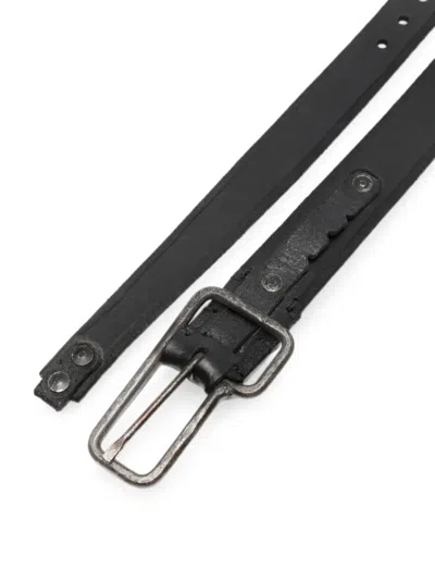 Layer Zero Distressed-effect Buckle Belt In Black