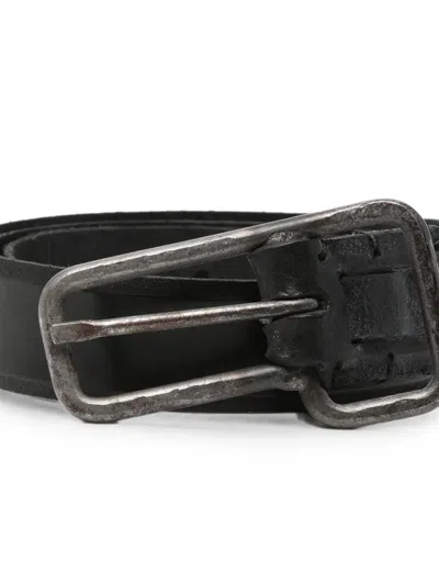 Layer Zero Distressed-effect Buckle Belt In Black